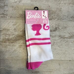 Barbie Pink and White Crew Socks